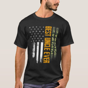 Mens Vintage Best Uncle Ever Camo American Flag Di T-Shirt