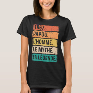 Mens Vintage Birthday 1967 Papou Man Myth Legend T-Shirt