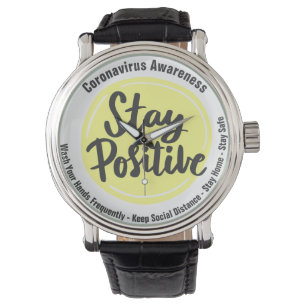 Men's Vintage Black Leather Strap Watch