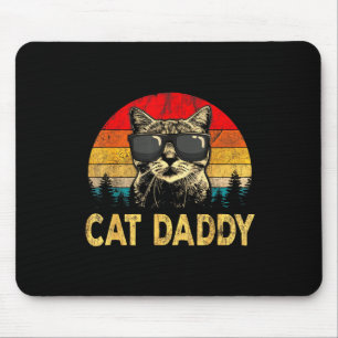 Mens Vintage Cat Daddy Fun Cat Lover Gift Cat Dad  Mouse Pad