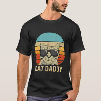 Mens Vintage Cat Daddy Funny Cat Lover Gift Cat T-Shirt