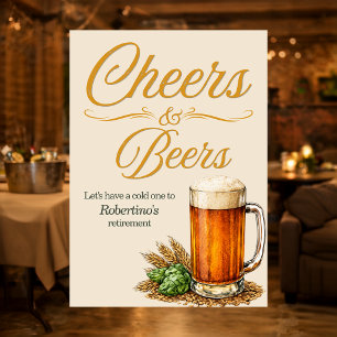 Men's Vintage Cheers & Beers Retirement Party Invitation