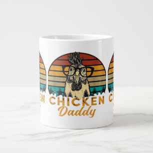 Mens Vintage Chicken Daddy Chicken Dad Father Farm Large Coffee Mug
