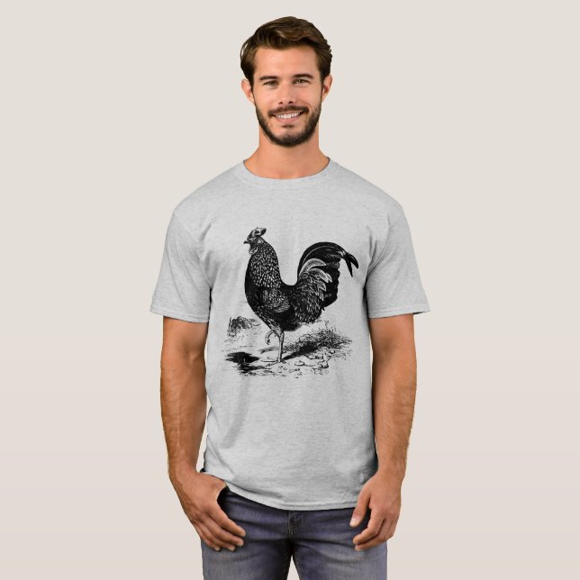Mens Vintage Country Rooster t-shirt (Front Full)