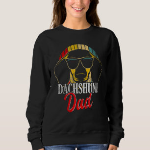 Mens Vintage Dachshund Dad Retro Sunglasses Doxie Sweatshirt