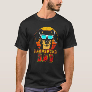 Mens Vintage Dachshund Dad Retro Sunglasses Doxie T-Shirt