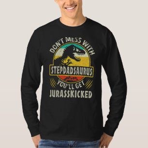 Mens Vintage Dinosaurs Stepdad Rex Saurus Family M T-Shirt