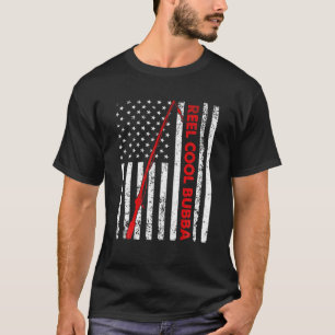Mens Vintage Flag American Reel Cool Bubba Fathers T-Shirt