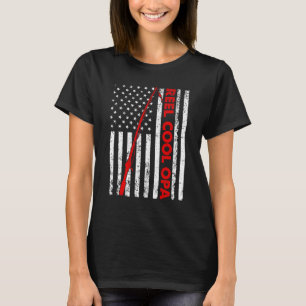 Mens Vintage Flag American Reel Cool Opa Fathers D T-Shirt