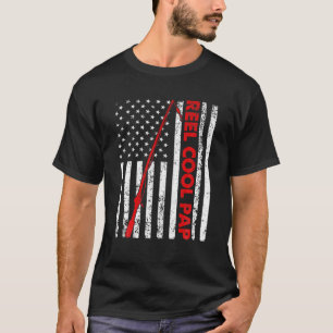 Mens Vintage Flag American Reel Cool Pap Fathers D T-Shirt