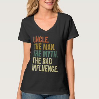 Mens Vintage Fun Uncle Man Myth Bad Influence T-Shirt