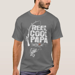 Mens Vintage Funny Fisherman Reel Cool Papa  T-Shirt
