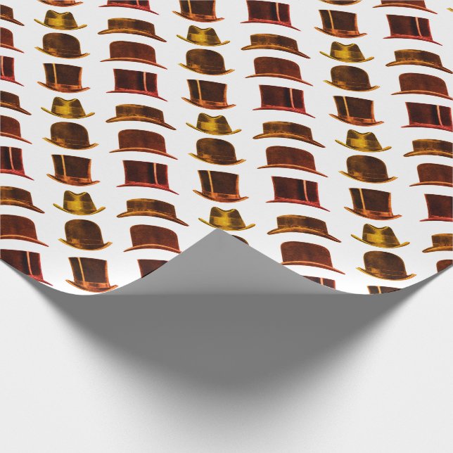 Men's Vintage Hats Pattern Wrapping Paper (Corner)