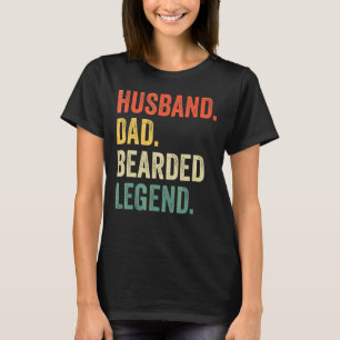 Mens Vintage Husband Dad Bearded Legend Retro Fath T-Shirt