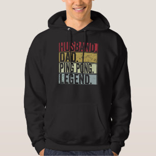 Mens Vintage Husband Dad Ping Pong Legend  Fathers Hoodie
