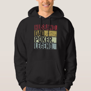 Mens Vintage Husband Dad Poker Legend     For Fath Hoodie