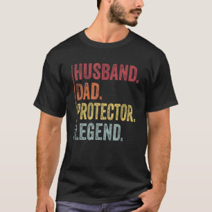 Mens Vintage Husband Dad Protector Legend For Fat T-Shirt