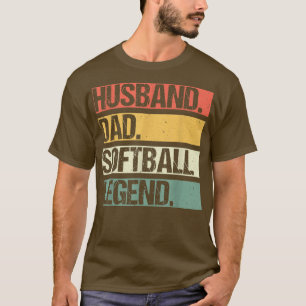 Mens Vintage Husband Dad Softball Player Legend Fa T-Shirt