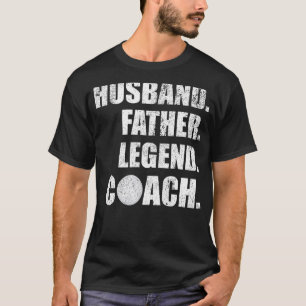 Mens Vintage Husband Father Legend Hockey Coach Fa T-Shirt