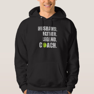 Mens Vintage Husband Father Legend Tennis Coach Fa Hoodie