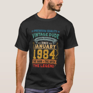 Mens Vintage January 1984 Awesome 40th Birthday 40 T-Shirt