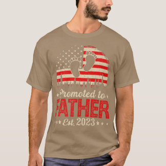 Mens Vintage Men Promoted To Father Est 2023 Ameri T-Shirt