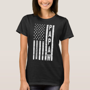 Mens Vintage Merica American Flag Papaw For Fathe T-Shirt