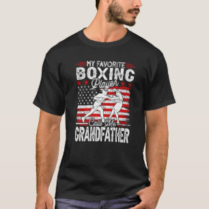 Mens Vintage My Favorite Boxing Player Calls Me Gr T-Shirt