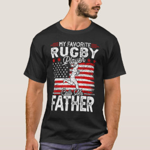 Mens Vintage My Favorite Rugby Player Calls Me Fat T-Shirt