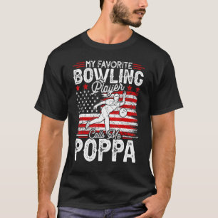 Mens Vintage My Favourite Bowling Player Calls Me  T-Shirt
