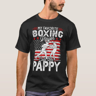 Mens Vintage My Favourite Boxing Player Calls Me P T-Shirt