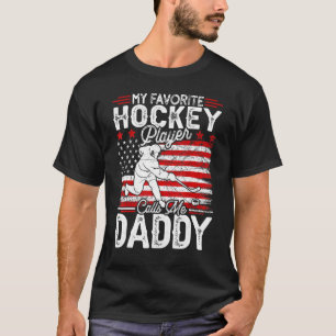 Mens Vintage My Favourite Hockey Player Calls Me D T-Shirt
