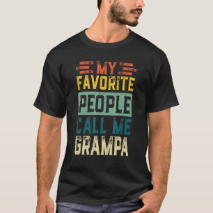 Mens Vintage My Favourite People Call Me Grampa Fa T-Shirt
