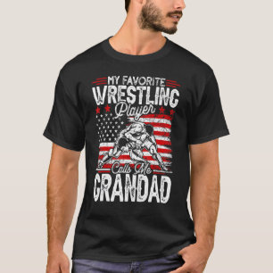 Mens Vintage My Favourite Wrestling Player Calls M T-Shirt