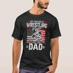 Mens Vintage My Favourite Wrestling Player Calls M T-Shirt