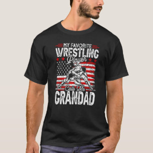 Mens Vintage My Favourite Wrestling Player Calls M T-Shirt