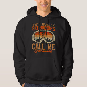 Mens Vintage My Ski Buddies Call Me Grandaddy Skii Hoodie