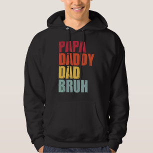 Mens Vintage Papa Daddy Dad Bruh New Dad Life Fath Hoodie