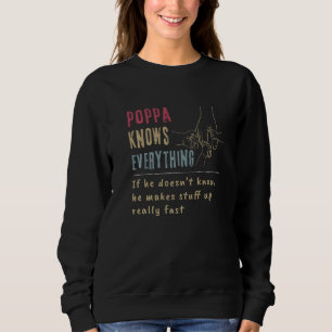 Mens Vintage Poppa Knows Everything Hand Holding Sweatshirt