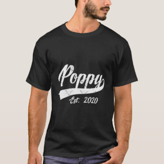 Mens Vintage Poppy Grandpa Est 2020 New Grandfathe T-Shirt