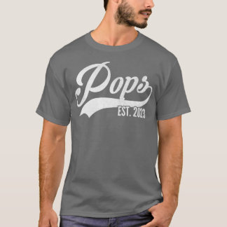 Mens Vintage Pops Est 2023 First Time Grandpa Fath T-Shirt