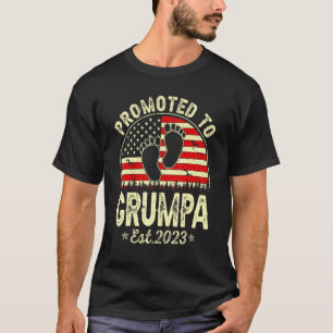 Mens Vintage Promoted To Grumpa Est 2023 American T-Shirt