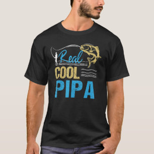 Mens Vintage Reel Cool Pipa Fishing Daddy Grandpa T-Shirt
