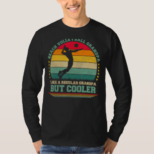 Mens Vintage Retro Beach Volleyball Grandpa Fathe T-Shirt