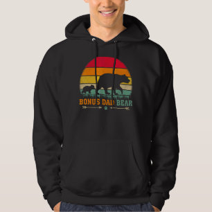 Mens Vintage Retro Bear Animal Bonus Dad Bear Fat Hoodie