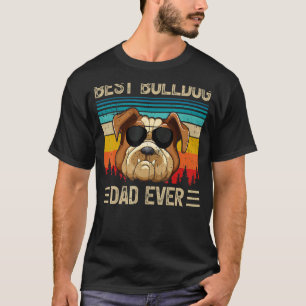 Mens Vintage Retro Best Bulldog Dad Ever Father's T-Shirt