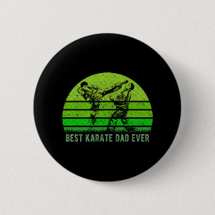 Mens Vintage Retro Best Karate Dad Ever Funny Dadf 6 Cm Round Badge