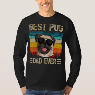 Mens  Vintage Retro Best Pug Dad Ever Father's Day T-Shirt