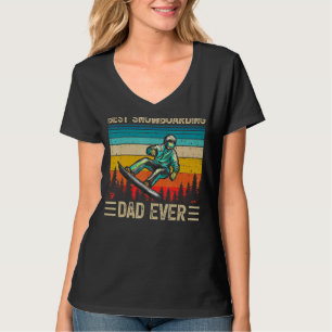 Mens Vintage Retro Best Snowboarding Dad Ever Fat T-Shirt