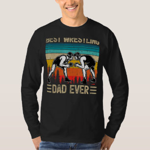 Mens  Vintage Retro Best Wrestling Dad Ever Father T-Shirt